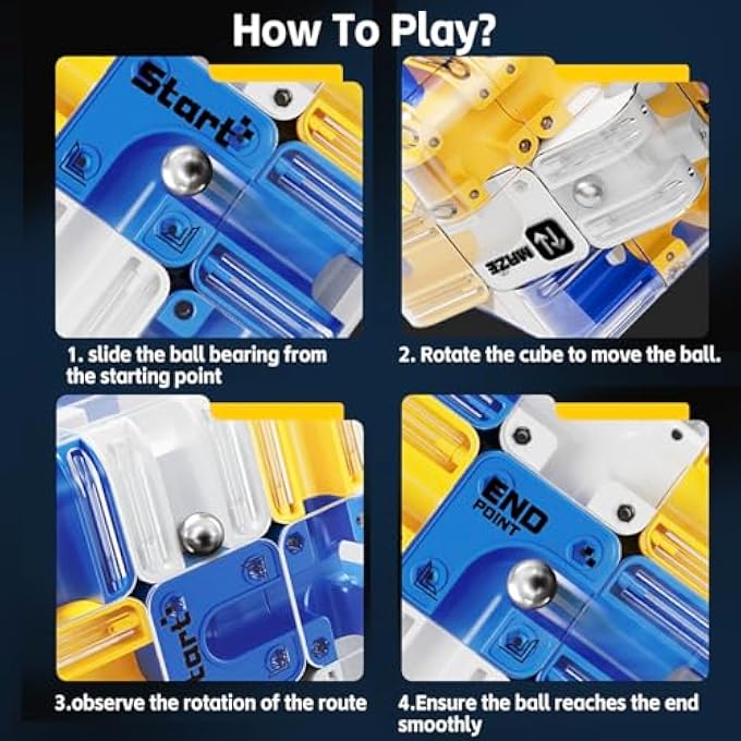 3D LABYRINTH CUBE, LARGE MAZE 3D PUZZLES, BLUE - Image 2